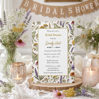 Invitación Ducha de Novia Botánica de la Polilla Luna de Flor