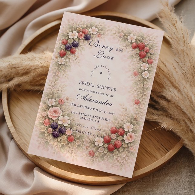 Invitación Ducha de Novia Botánica Fruta Rosa (Subido por el creador)