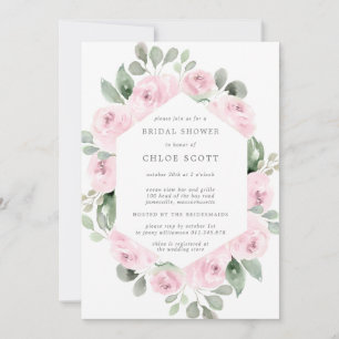 Invitación Ducha de novia botánica rosa rosa floral