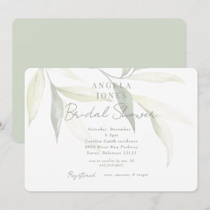 Invitación Ducha de Novia Botánico Moderno Light Sage