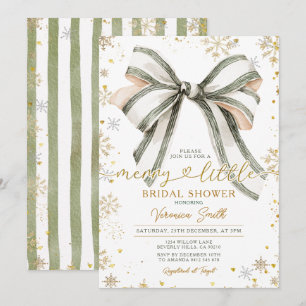 Invitación Ducha de novia Bow coquette Merry Little Christmas