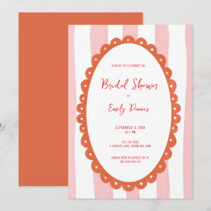 Invitación Ducha de Novia Brillante Negrita Caprichosa a Mano