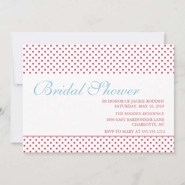 Invitación ducha de novia brillante y audaz (Anverso)