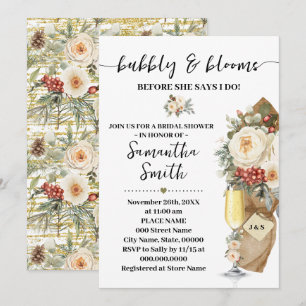 Invitación Ducha de Novia Bubbly & Blooms Before I do