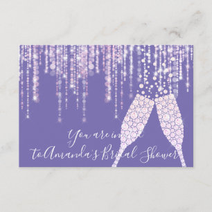 Invitación Ducha de novia burbujas de vidrio de diamante dulc