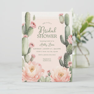 Invitación Ducha de novia Cactus Boho Cactus