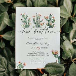 Invitación Ducha de Novia Cactus Floral Taco 'Bout Love