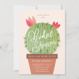 Invitación Ducha de Novia Cactus Moderno
