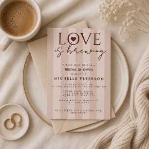 Invitación Ducha de Novia Café Marrón 'El Amor Está en ebulli