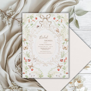 Invitación Ducha de Novia Caprichosa de Lilas Blancas Vintage