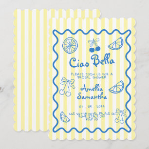 Invitación Ducha de novia caprichosa de limón italiana