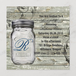 Invitación ducha de novia casera rústica de madera de pino