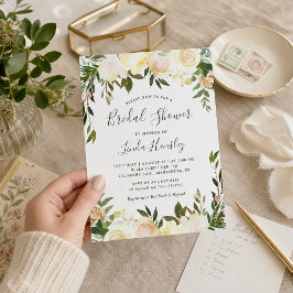 Invitación Ducha de Novia Chic Ivory Jardín Verde