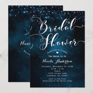 Invitación DUCHA DE NOVIA Cielos Azules Celestiales Estrellad