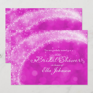 Invitación Ducha de Novia Cinderella con Destellos Rosa y Bla
