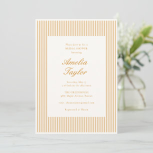 Invitación Ducha de novia clásica minimalista con franja de c