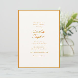 Invitación Ducha de Novia Clásica Minimalista con Tinta Amari