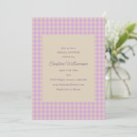 Ducha de Novia Clásica Preppy de Gingham Lavanda