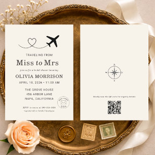 Invitación Ducha de Novia Código QR de Señorita a Señora
