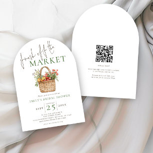 Invitación Ducha de Novia código QR Fresh off the Market