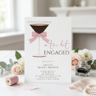 Invitación Ducha de Novia Comprometida Martini Rosa Tini Bit