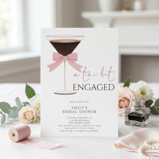 Invitación Ducha de Novia Comprometida Martini Rosa Tini Bit (Subido por el creador)