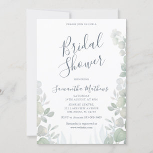 Invitación Ducha de Novia con Acuarela de Eucalipto