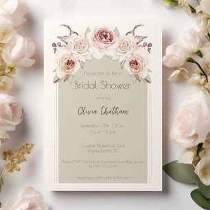 Invitación Ducha de Novia con Arco de Rosas Bohemianas