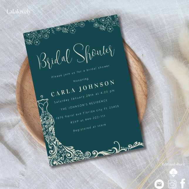 Invitación Ducha de novia con boda floral (Subido por el creador)