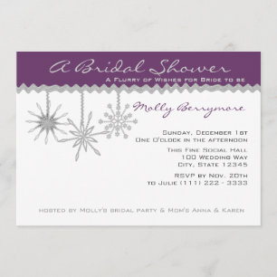 Invitación Ducha de novia con copo de nieve