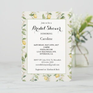 Invitación Ducha de Novia con Enredaderas de Limón Amarillo