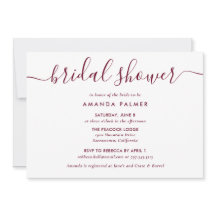 Ducha de novia con escritura moderna de Borgoña