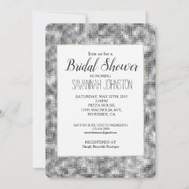 Invitación Ducha de novia con espuma de plata