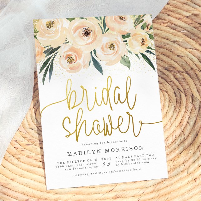 Invitación Ducha de Novia con Flores Azules y Crema con Letra (Subido por el creador)