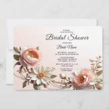 Ducha de Novia con Flores Decorativas Rosadas y Bl