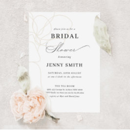 Invitación Ducha de novia con flores dibujadas a mano