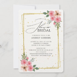 Invitación Ducha de Novia con Flores Pastel Elegantes