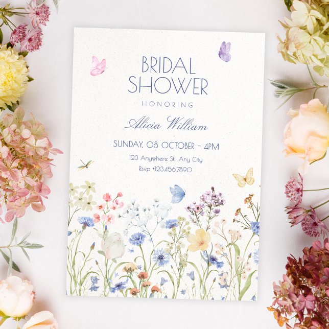 Invitación ducha de novia con flores silvestres (Subido por el creador)