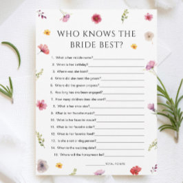 Invitación Ducha de novia con flores silvestres que conoce la