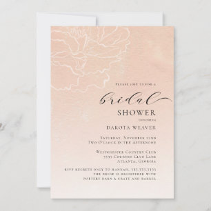 Invitación Ducha de novia con foto de color rosa rosa de Rubo