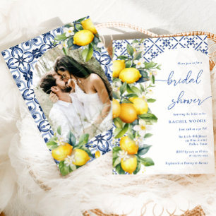 Invitación Ducha de novia con foto de limón mediterráneo