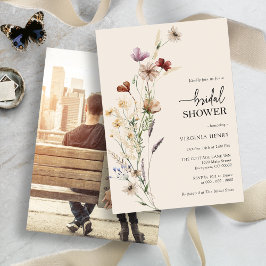 Invitación Ducha de Novia con Foto Floral