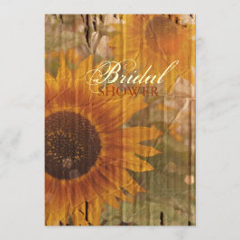 Invitación ducha de novia con girasol rústico de cartón