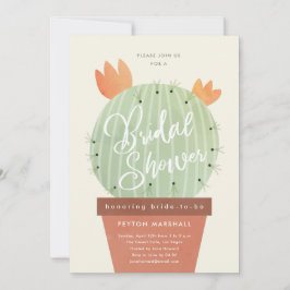 Invitación Ducha de novia con guión de cactus