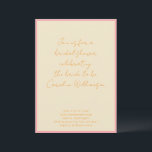 Invitación Ducha de novia con guión de crema rosa geométrico<br><div class="desc">Luminosa y colorida,  esta moderna invitación geométrica a la ducha de novia cuenta con una moderna tipografía escrita a mano y un diseño contemporáneo en rosa,  crema y naranja.</div>