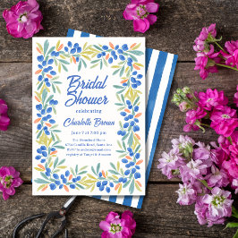 Invitación Ducha de novia con guirnalda de olivo