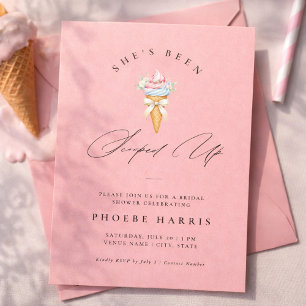 Invitación Ducha de Novia con Helado de Arco Ella Ha Sido Rec