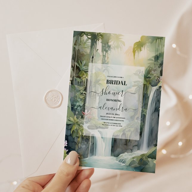Invitación Ducha de novia con hojas de palma tropical (Subido por el creador)