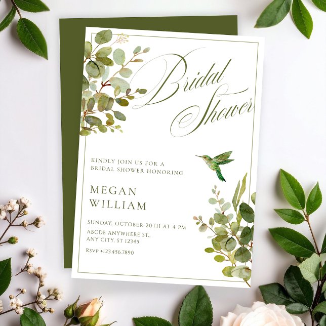 Invitación Ducha de novia con hojas verdes (Subido por el creador)