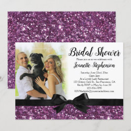 Invitación Ducha de novia con imagen de cinta de Purpurina pú